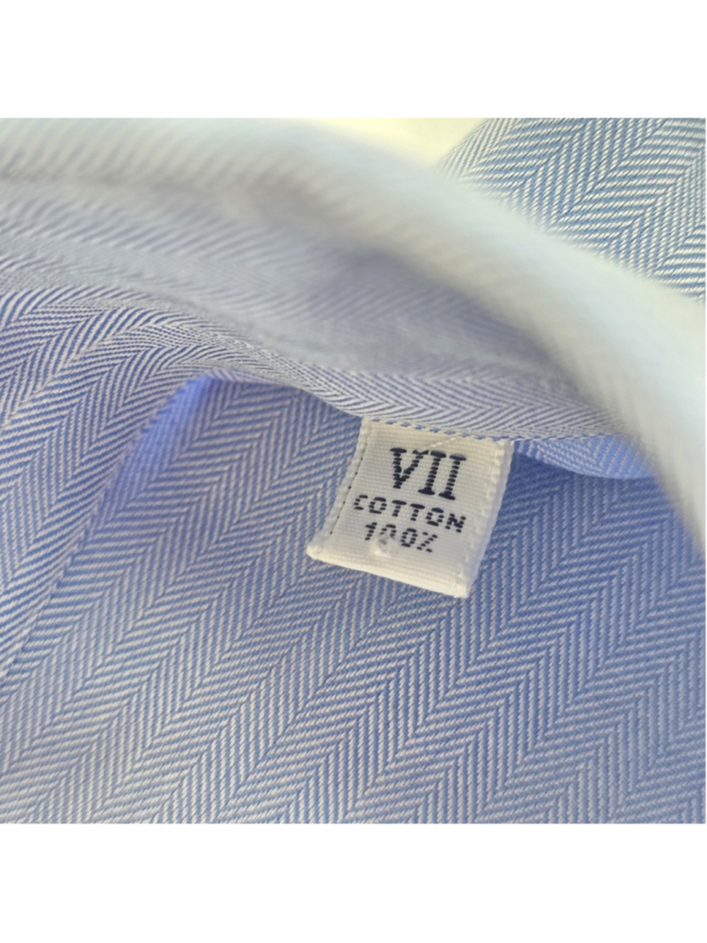 Quiet Luxury Fray Dress Shirt Mens 2XL Blue Herringbone Italian Button Down - Picture 7 of 16